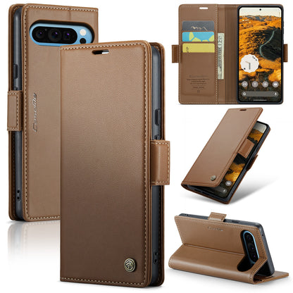 Google Pixel 9 Pro XL Leather Wallet Case - RFID Blocking, Stand Function, Card Slots