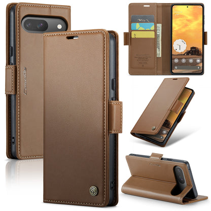 Google Pixel 9 Leather Wallet Case - RFID Blocking, Stand Function, Card Slots