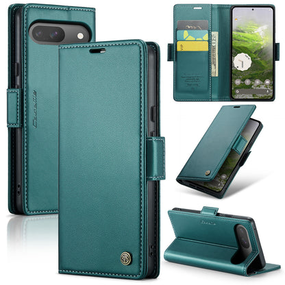 Google Pixel 9 Leather Wallet Case - RFID Blocking, Stand Function, Card Slots