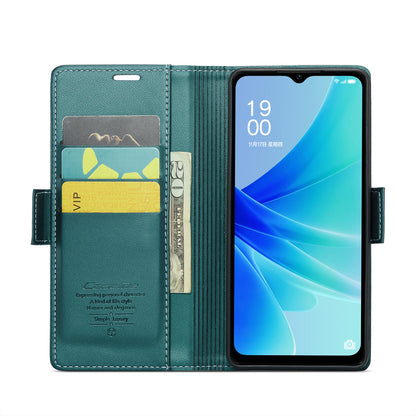 OPPO A57/A57s 4G Global Leather Wallet Case - RFID Blocking, Stand Function, Card Slots