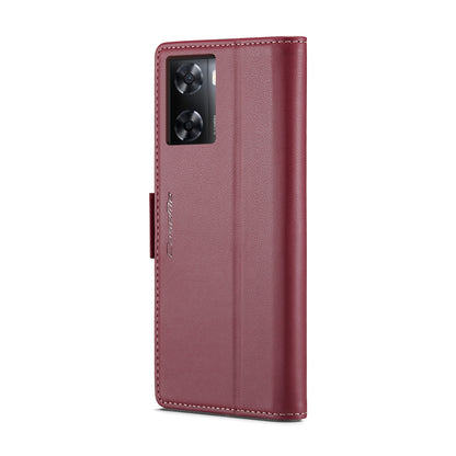 OPPO A77s Leather Wallet Case - RFID Blocking, Stand Function, Card Slots