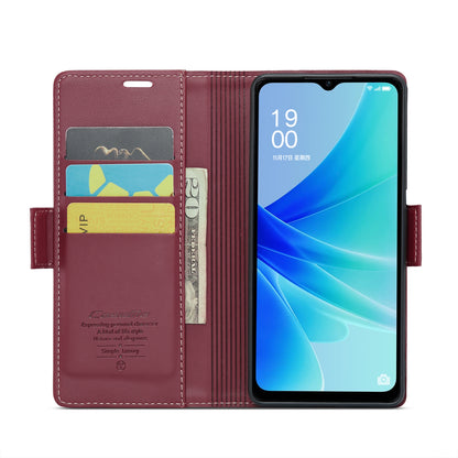 OPPO A77s Leather Wallet Case - RFID Blocking, Stand Function, Card Slots