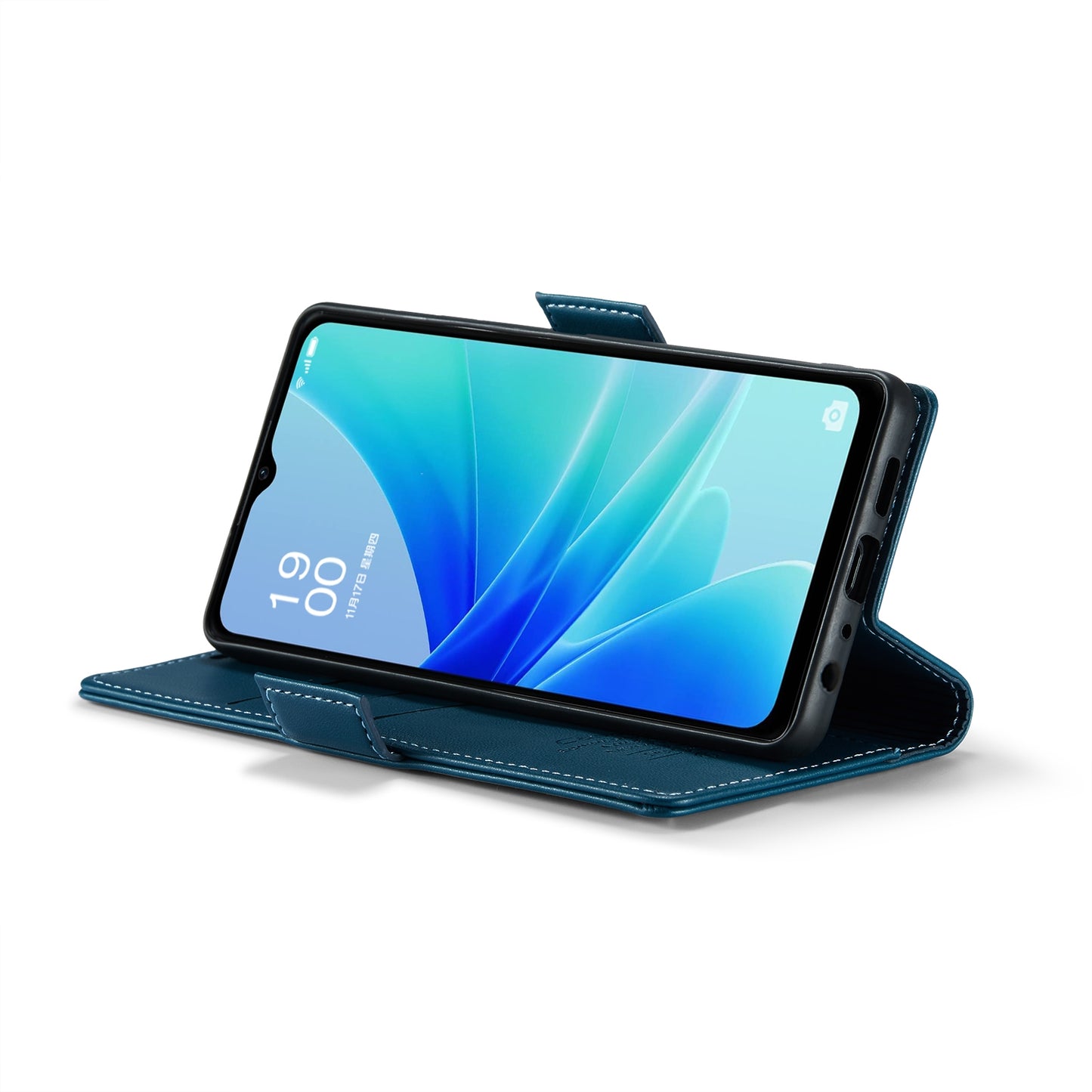 OPPO A77s Leather Wallet Case - RFID Blocking, Stand Function, Card Slots