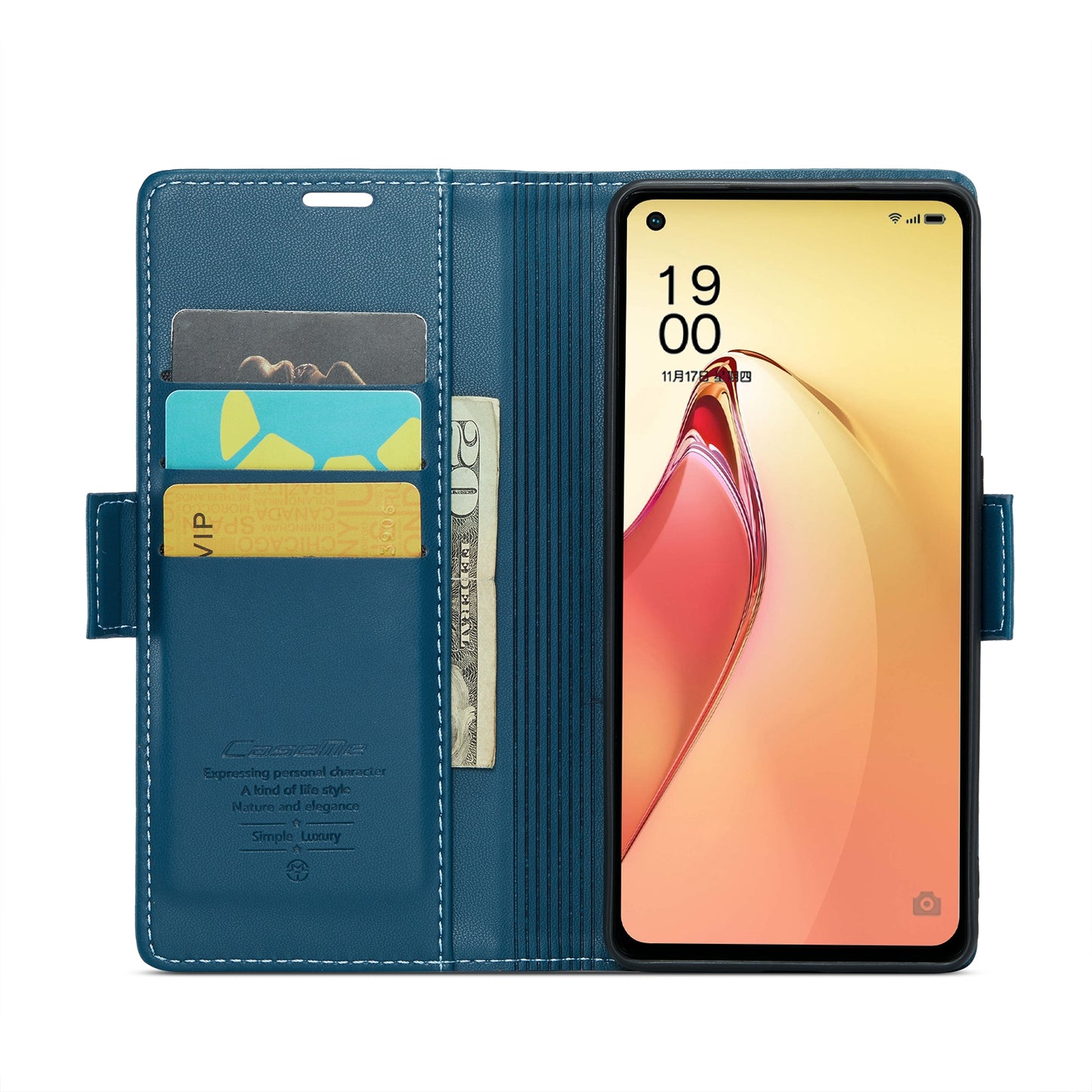 OPPO Reno8 Pro 5G Global Leather Wallet Case - RFID Blocking, Stand Function, Card Slots