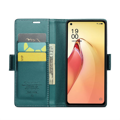 OPPO Reno8 Pro 5G Global Leather Wallet Case - RFID Blocking, Stand Function, Card Slots