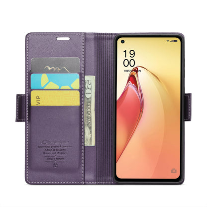OPPO Reno8 Pro 5G Global Leather Wallet Case - RFID Blocking, Stand Function, Card Slots