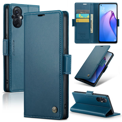 OPPO Reno7 Z Global Leather Wallet Case - RFID Blocking, Stand Function, Card Slots