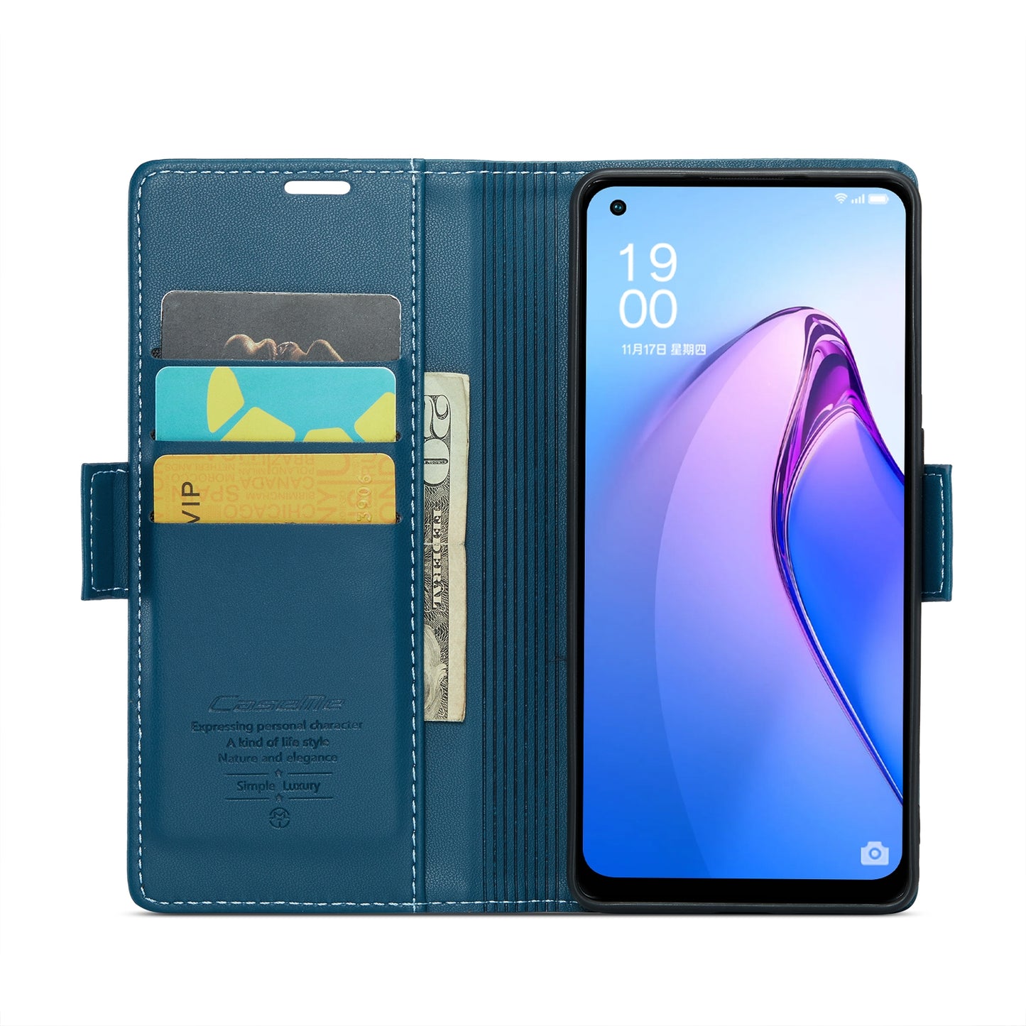 OPPO F21 Pro 5G Global Leather Wallet Case - RFID Blocking, Stand Function, Card Slots