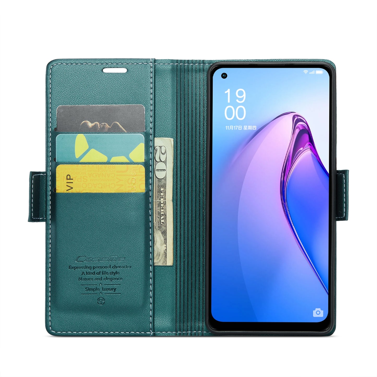 OPPO F21 Pro 5G Global Leather Wallet Case - RFID Blocking, Stand Function, Card Slots