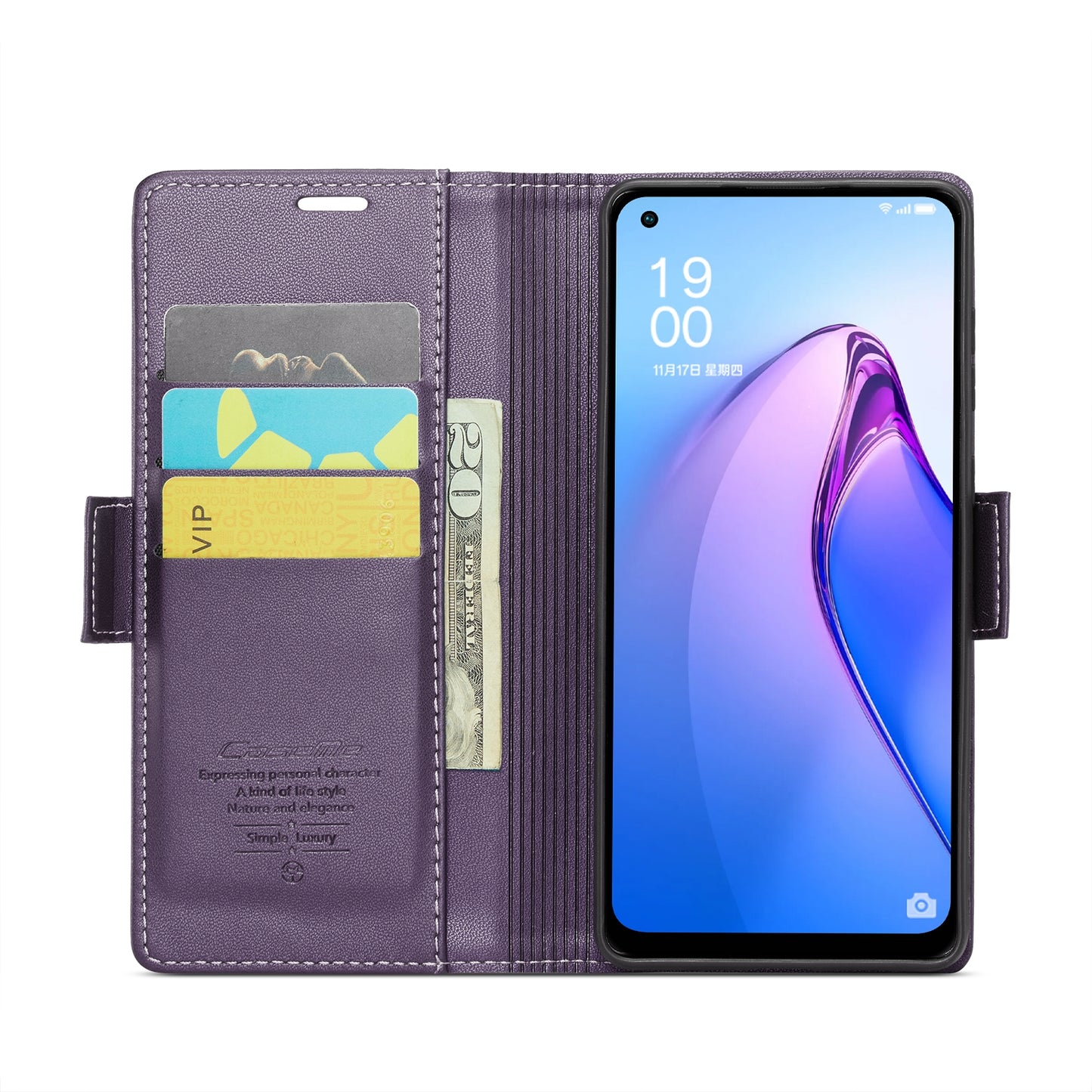 OPPO F21 Pro 5G Global Leather Wallet Case - RFID Blocking, Stand Function, Card Slots