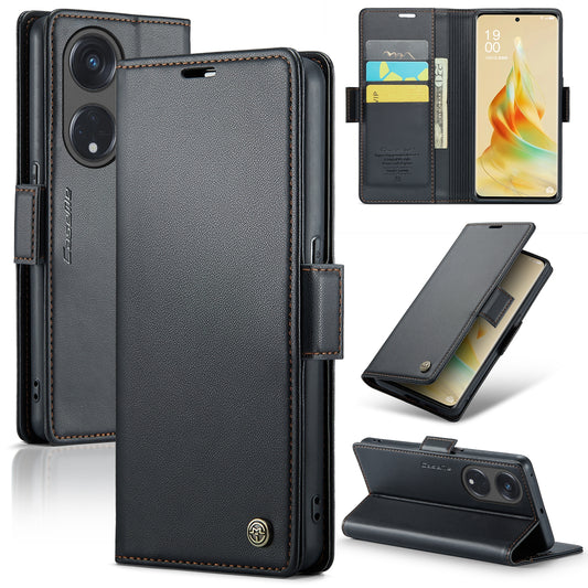 OPPO A1 Pro 5G Leather Wallet Case - RFID Blocking, Stand Function, Card Slots
