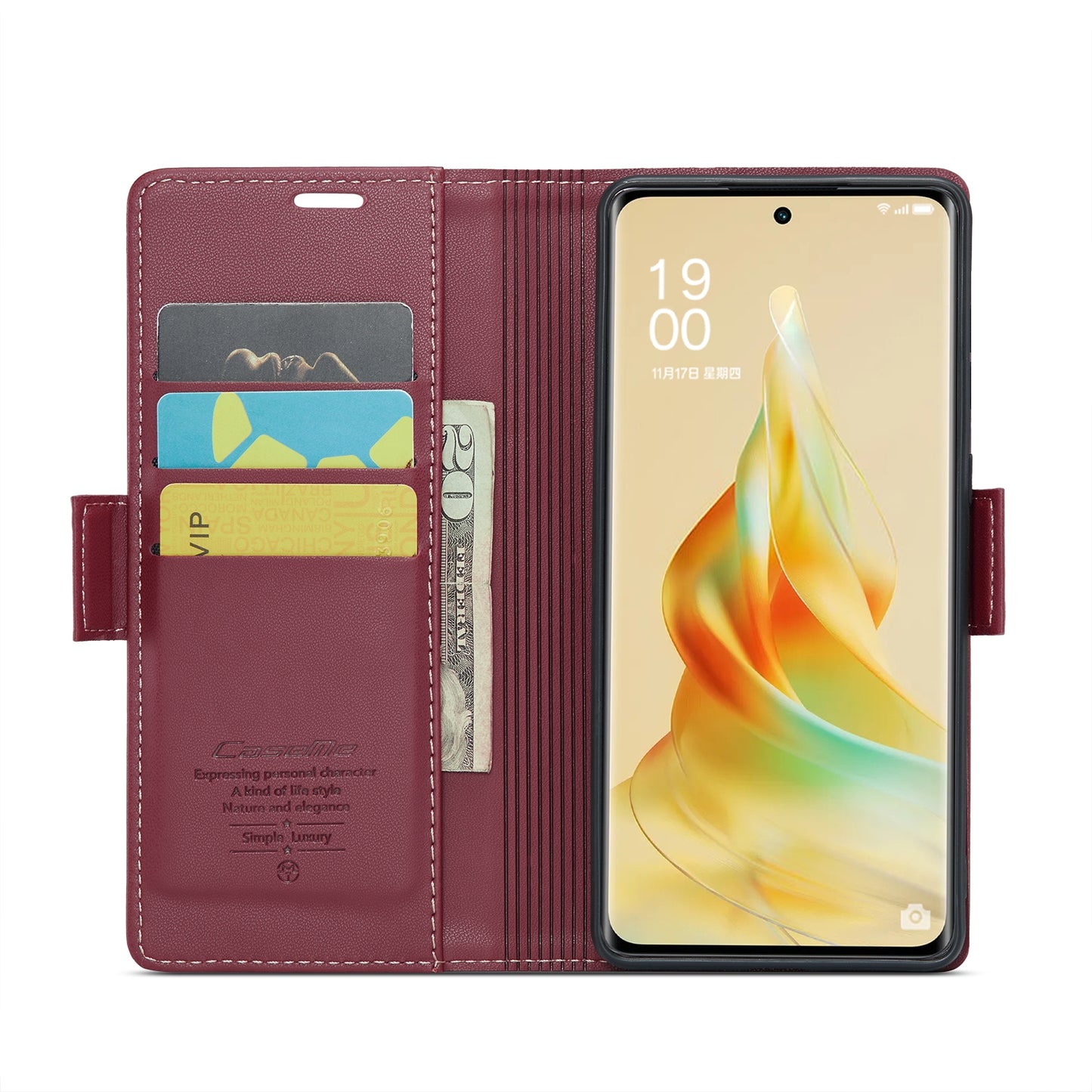 OPPO Reno8 T 5G Leather Wallet Case - RFID Blocking, Stand Function, Card Slots