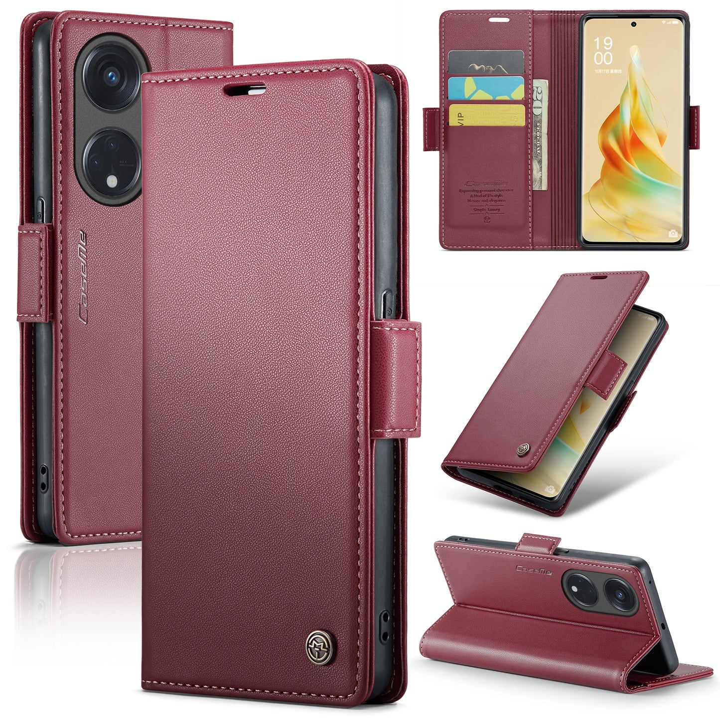 OPPO A1 Pro 5G Leather Wallet Case - RFID Blocking, Stand Function, Card Slots