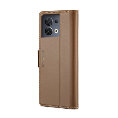 OPPO Reno8 5G Global Leather Wallet Case - RFID Blocking, Stand Function, Card Slots