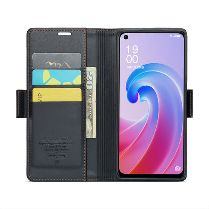 OPPO A96 4G Global Leather Wallet Case - RFID Blocking, Stand Function, Card Slots