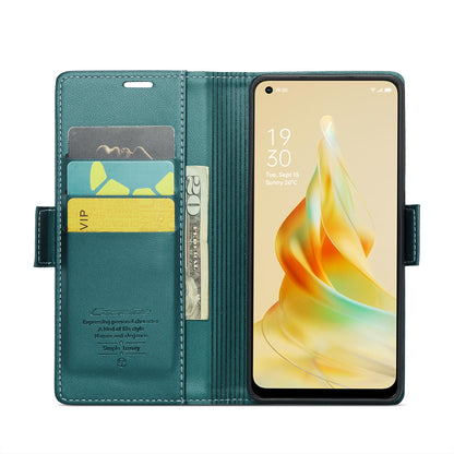 OPPO Reno8 T 4G Leather Wallet Case - RFID Blocking, Stand Function, Card Slots