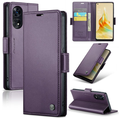 OPPO Reno8 T 4G Leather Wallet Case - RFID Blocking, Stand Function, Card Slots