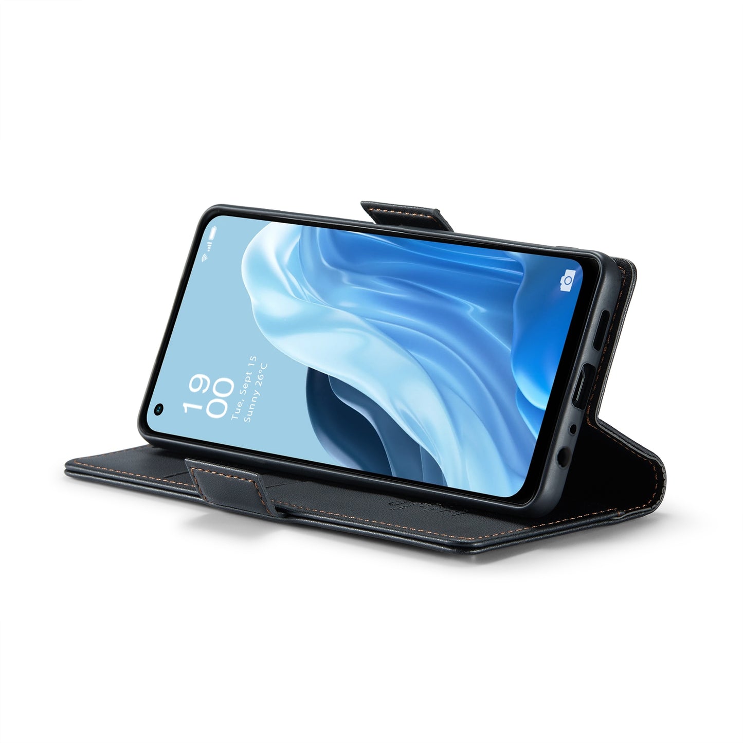 OPPO Reno8 4G Leather Wallet Case - RFID Blocking, Stand Function, Card Slots