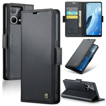 OPPO F21 Pro 4G Leather Wallet Case - RFID Blocking, Stand Function, Card Slots