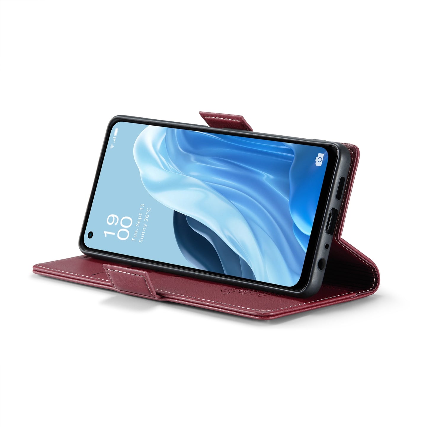 OPPO Reno8 4G Leather Wallet Case - RFID Blocking, Stand Function, Card Slots