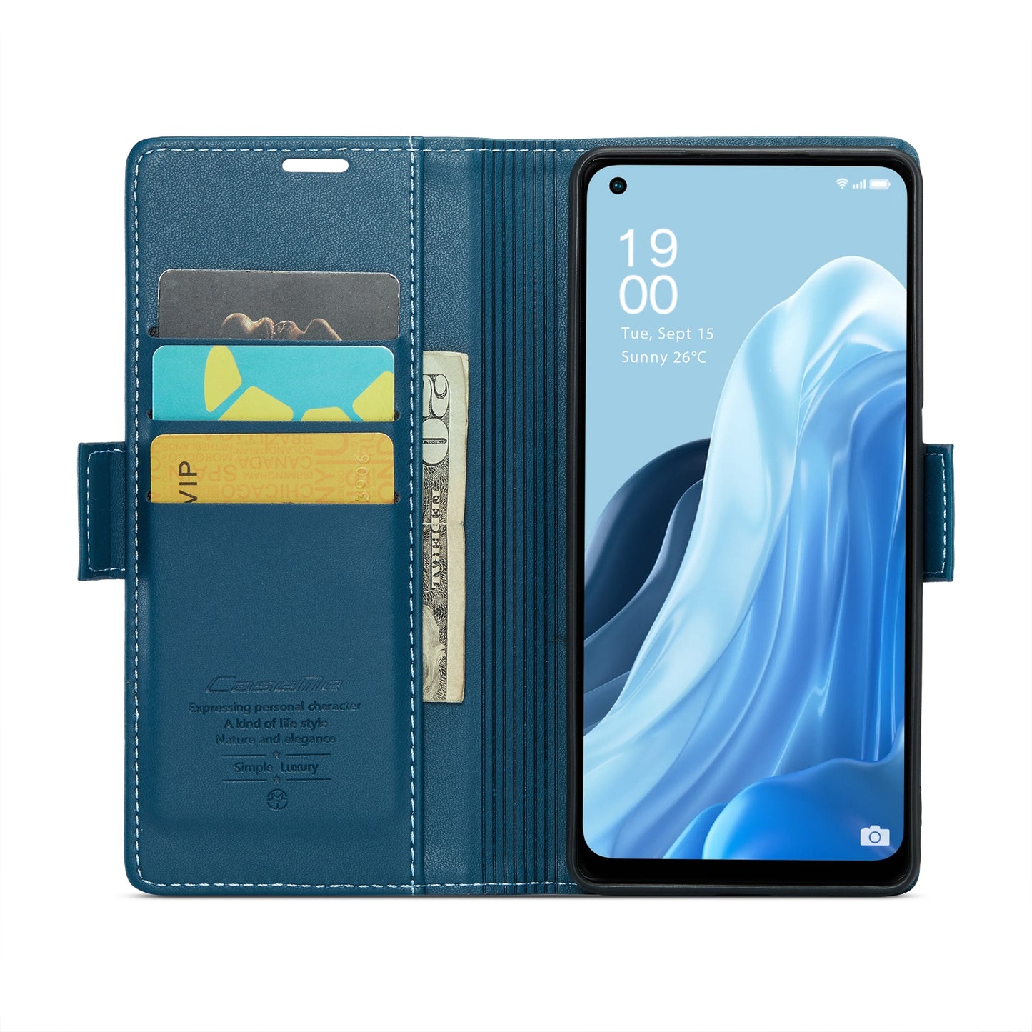 OPPO Reno8 4G Leather Wallet Case - RFID Blocking, Stand Function, Card Slots