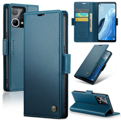 OPPO F21 Pro 4G Leather Wallet Case - RFID Blocking, Stand Function, Card Slots