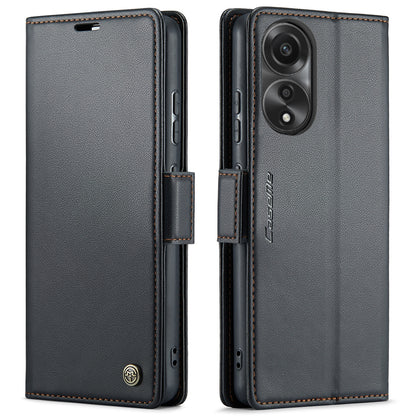 OPPO A78 4G Leather Wallet Case - RFID Blocking, Stand Function, Card Slots