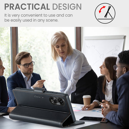 OPPO A78 4G Leather Wallet Case - RFID Blocking, Stand Function, Card Slots