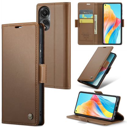 OPPO A78 4G Leather Wallet Case - RFID Blocking, Stand Function, Card Slots