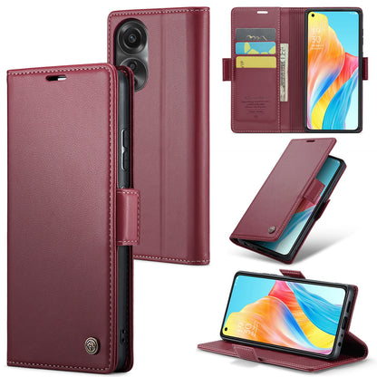 OPPO A78 4G Leather Wallet Case - RFID Blocking, Stand Function, Card Slots