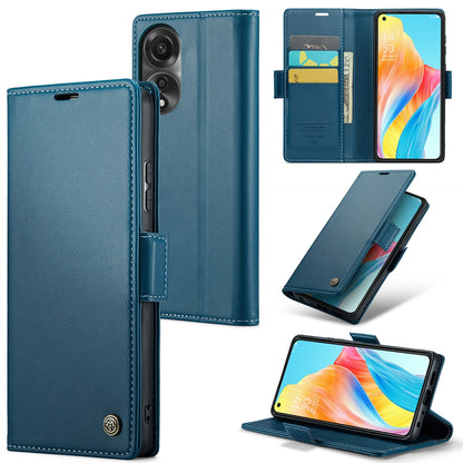 OPPO A78 4G Leather Wallet Case - RFID Blocking, Stand Function, Card Slots