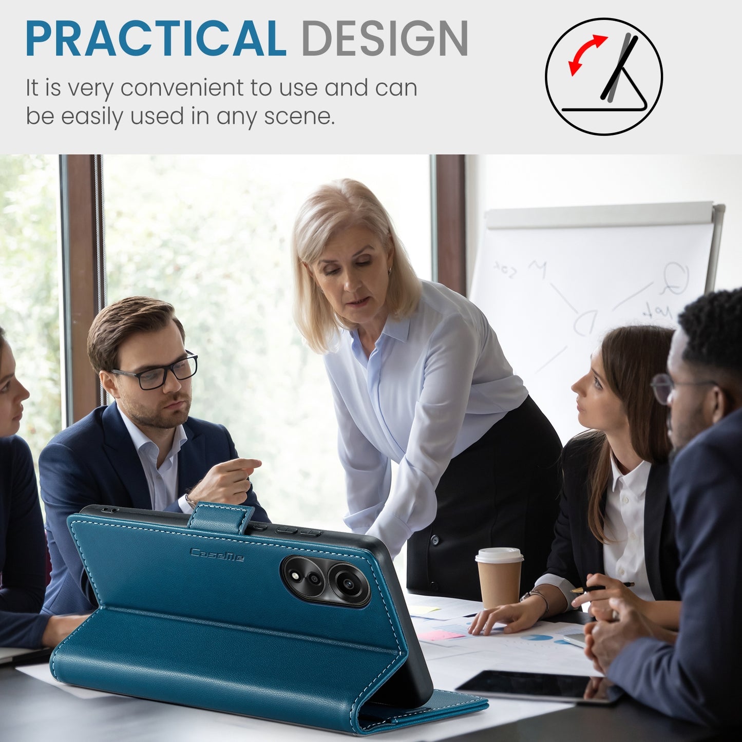 OPPO A78 4G Leather Wallet Case - RFID Blocking, Stand Function, Card Slots