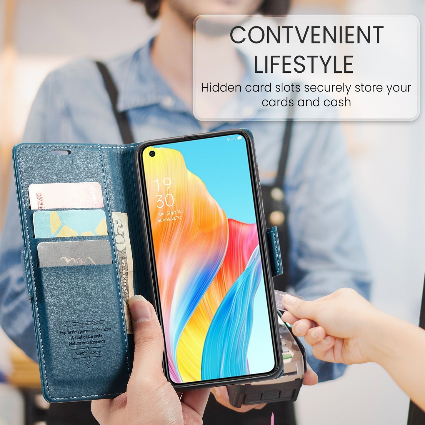 OPPO A78 4G Leather Wallet Case - RFID Blocking, Stand Function, Card Slots