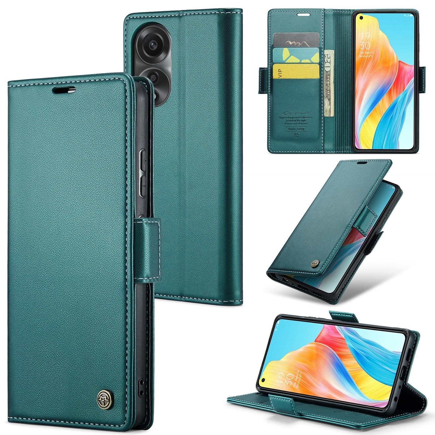 OPPO A78 4G Leather Wallet Case - RFID Blocking, Stand Function, Card Slots
