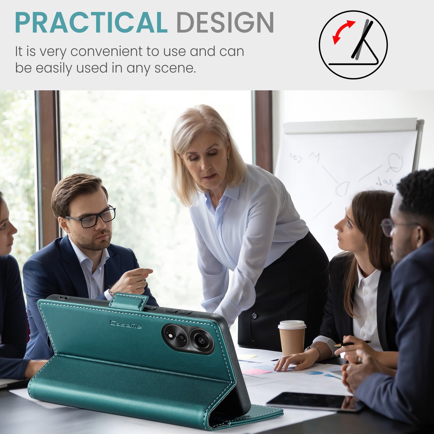 OPPO A78 4G Leather Wallet Case - RFID Blocking, Stand Function, Card Slots