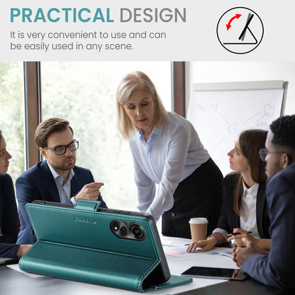 OPPO A78 4G Leather Wallet Case - RFID Blocking, Stand Function, Card Slots