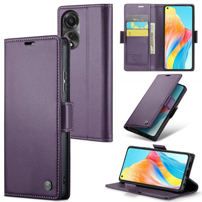 OPPO A78 4G Leather Wallet Case - RFID Blocking, Stand Function, Card Slots