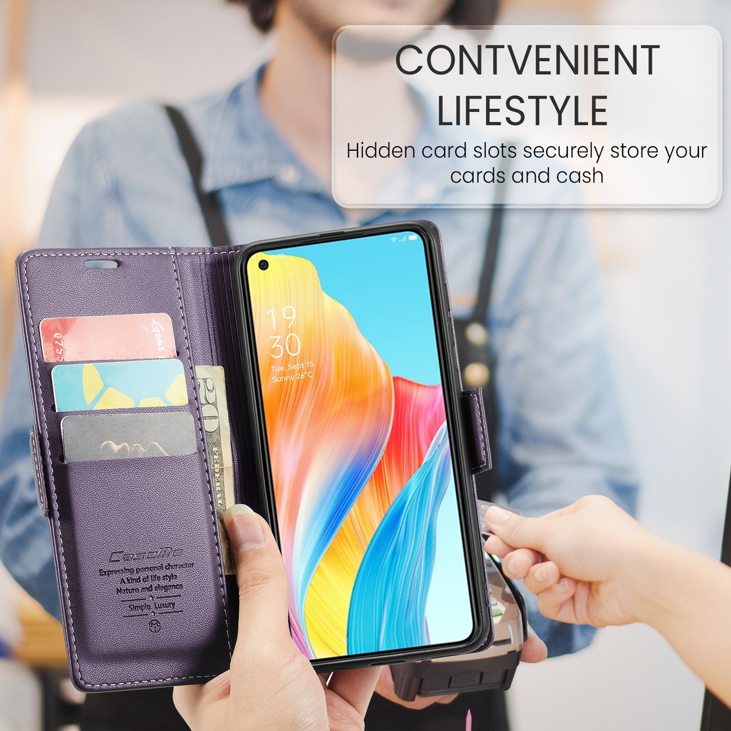 OPPO A78 4G Leather Wallet Case - RFID Blocking, Stand Function, Card Slots