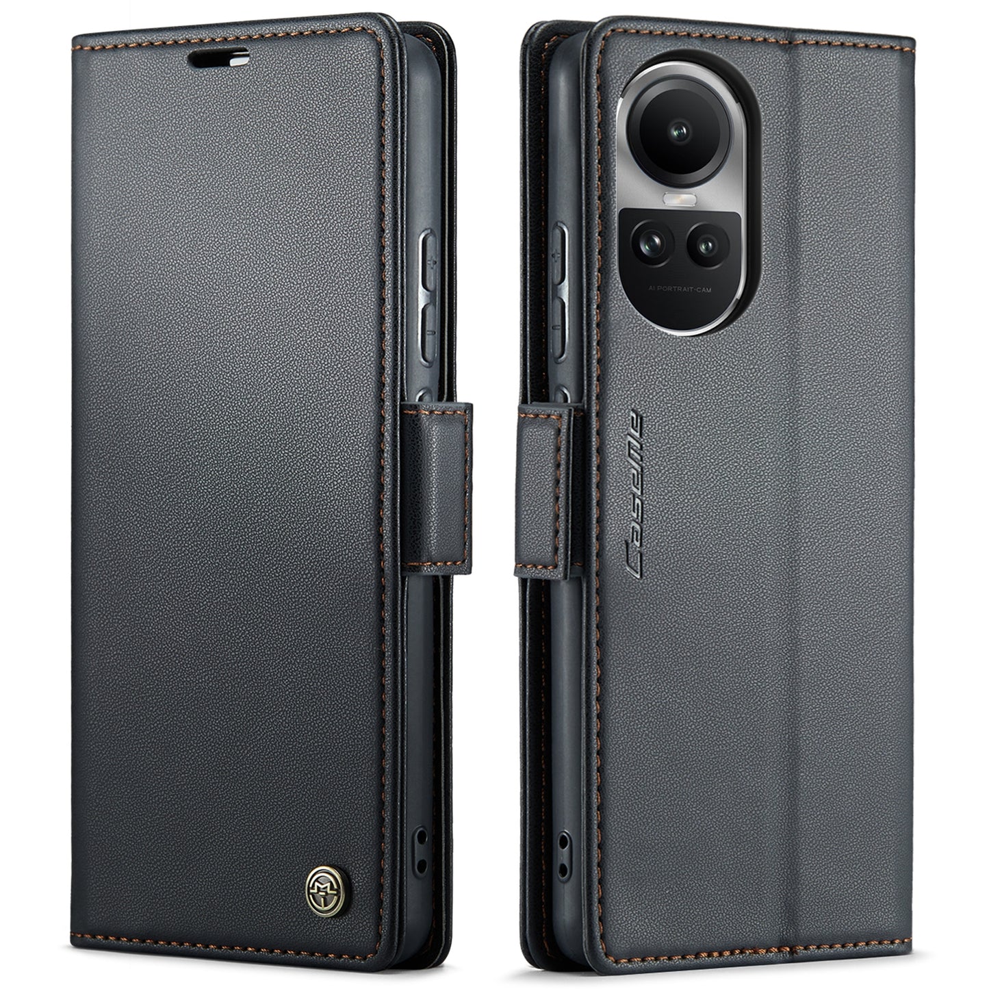 OPPO Reno10 Pro Global Leather Wallet Case - RFID Blocking, Stand Function, Card Slots