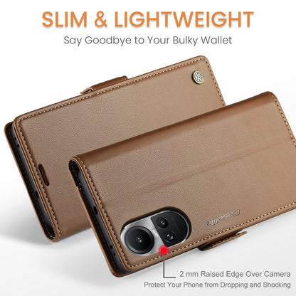 OPPO Reno10 5G Global Leather Wallet Case - RFID Blocking, Stand Function, Card Slots