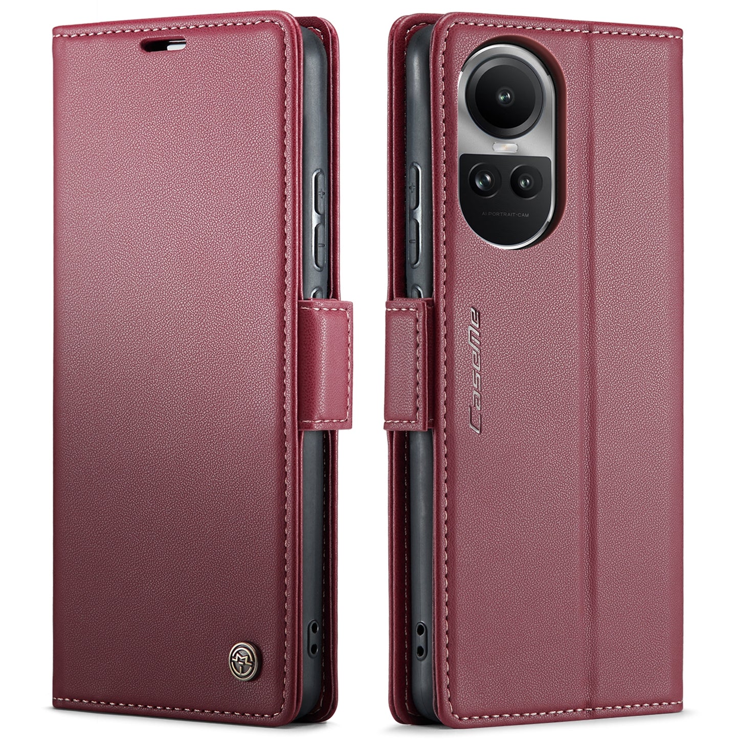 OPPO Reno10 Pro Global Leather Wallet Case - RFID Blocking, Stand Function, Card Slots
