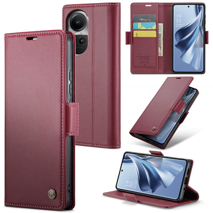 OPPO Reno10 Pro Global Leather Wallet Case - RFID Blocking, Stand Function, Card Slots