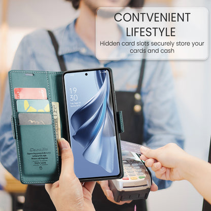 OPPO Reno10 5G Global Leather Wallet Case - RFID Blocking, Stand Function, Card Slots