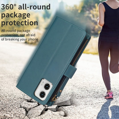 Motorola Moto G73 5G Leather Flip Wallet Phone Case with 9 Card Slots, Zipper Compartment, and Adjustable Stand