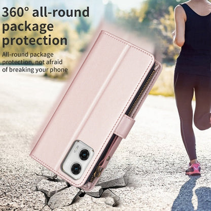 Motorola Moto G73 5G Leather Flip Wallet Phone Case with 9 Card Slots, Zipper Compartment, and Adjustable Stand