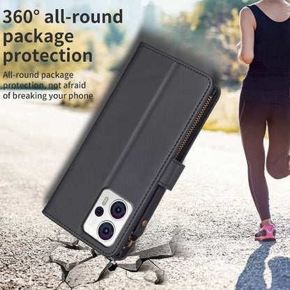 Motorola Moto G53 5G Leather Flip Wallet Phone Case with 9 Card Slots, Zipper Compartment, and Adjustable Stand