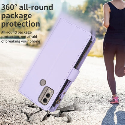 Nokia C22 Leather Flip Wallet Phone Case with 9 Card Slots, Zipper Compartment, and Adjustable Stand