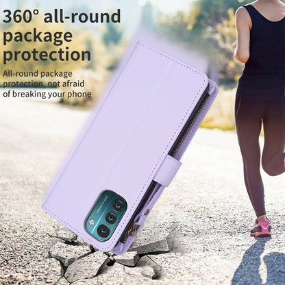 Nokia G21 Leather Flip Wallet Phone Case with 9 Card Slots, Zipper Compartment, and Adjustable Stand