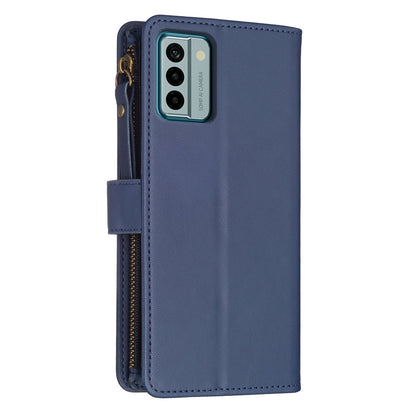 Nokia G22 Leather Flip Wallet Phone Case with 9 Card Slots, Zipper Compartment, and Adjustable Stand