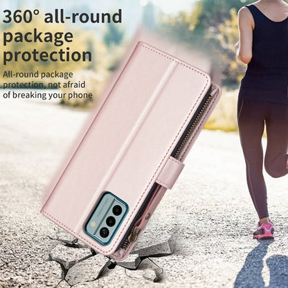 Nokia G22 Leather Flip Wallet Phone Case with 9 Card Slots, Zipper Compartment, and Adjustable Stand